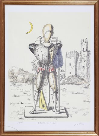 DE CHIRICO GIORGIO (1888 - 1978) Il trovatore con la luna. Litografia. Cm...