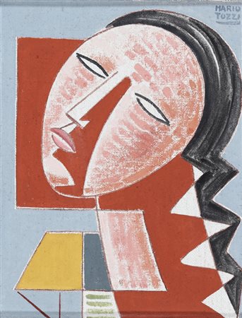 TOZZI MARIO (1895 - 1979) Volto verso l'alto. 1977. Olio su tela. Cm 27,50 x...