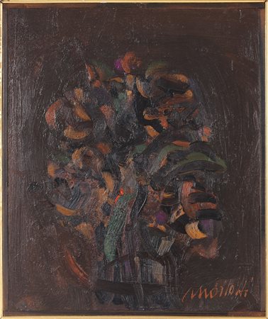 MORLOTTI ENNIO (1910 - 1992) Fiori. 1960. Olio su tavola. Cm 36,00 x 30,00....