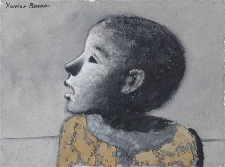 BUENO XAVIER (1915 - 1979) Bambino. . 1972. Olio su cartone telato. Cm 40,00...