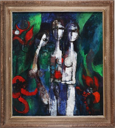 STAGNOLI ANTONIO (1922 - 2015) Senza titolo. Olio su tela su faesite. Cm...