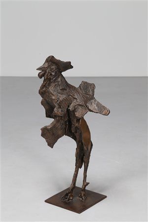 NAG ARNOLDI (n. 1928) Gallo. Bronzo. Cm 42,00 x 84,00 x 30,00. 4/5. Tiratura...