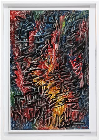 NIGRO MARIO (1917 - 1992) Senza titolo. Smalto su carta. Cm 69,00 x 104,50....