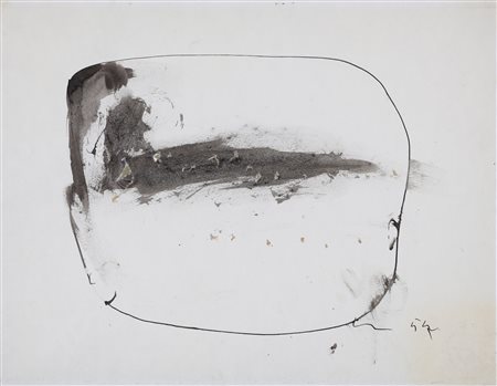 FONTANA LUCIO (1899 - 1960) Concetto spaziale. 1954. Inchiostro e strappi su...