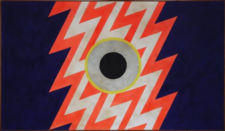 CHIN HSIAO (n. 1935) Vibration in blue + red. New York. 1966. Acrilici su...