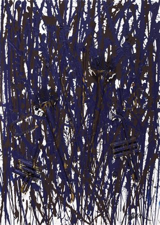 ARMAN FERNANDEZ (1928 - 2005) Sliced trombone. 1999. Tecnica mista su tela....