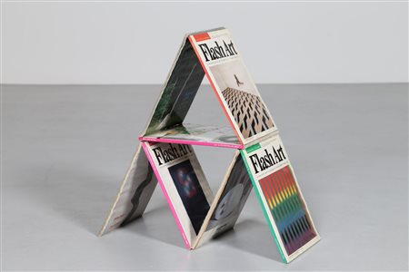 CATTELAN MAURIZIO (n. 1960) Strategies. 1990. Riviste, colla e alluminio. Cm...