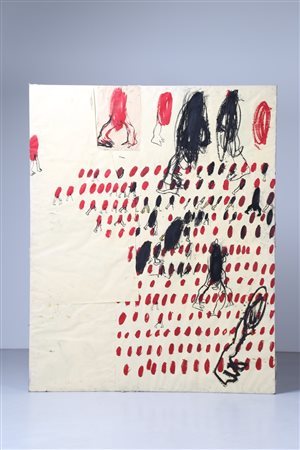 VERDI ALESSANDRO (n. 1960) Faceless. 2003. Olio su carta su tavola. Cm 220,00...