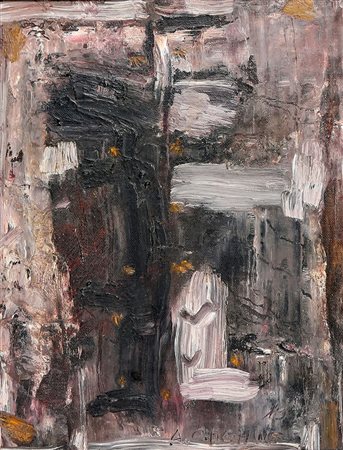 ALFREDO CHIGHINE 1914 - 1974, Senza titolo, 1954, Olio su tela, cm. 30 x 24,...