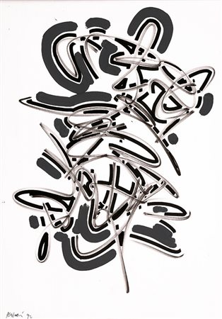 GIOVANNI ASDRUBALI 1955, Senza titolo, 1992, Tecnica mista su carta, cm. 70 x...