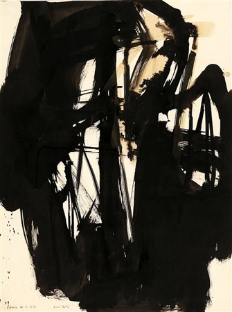 CLAUDIO CINTOLI 1935 - 1978, Senza titolo, 1957, Tempera su carta, cm. 65 x...