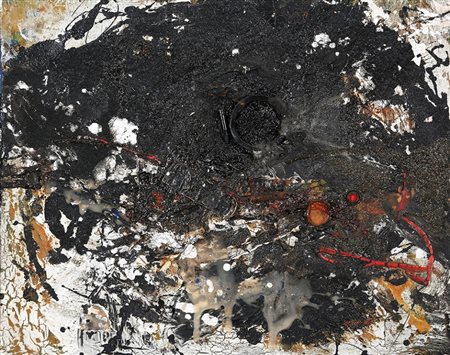 CLAUDIO CINTOLI 1935 - 1978, Senza titolo, 1958, Tecnica mista, olio ferro e...