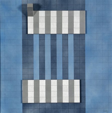 FRANCO DALEFFE 1933, Sequenza, 1975, Tecnica mista e alluminio in rilievo su...