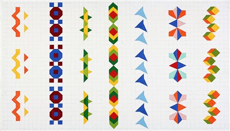 REMO BIANCO 1922 - 1988, Arte elementare, 1973, Tecnica mista su tela, cm. 70...