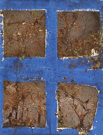 REMO BIANCO 1922 - 1988, Tableau dorè, 1957, Tecnica mista e foglia d'argento...