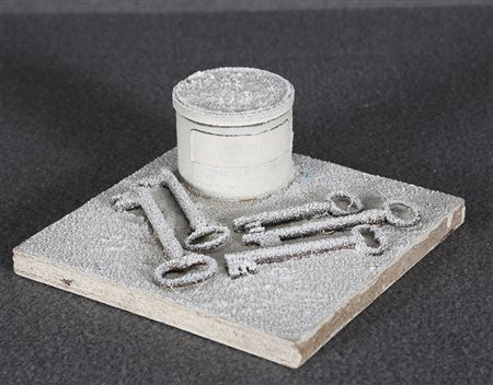 REMO BIANCO 1922 - 1988, Scultura neve, anni '60, Oggetti incollati su tavola...