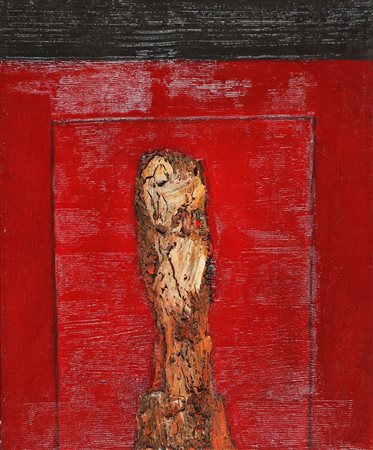 PLINIO MESCIULAM 1926, Ritratto, 1962, Polimaterico su tela, cm. 60 x 50,...