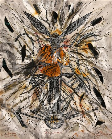 CLAUDIO COSTA 1942 - 1995, Il cuore come elica, 1987, Tecnica mista, pittura,...