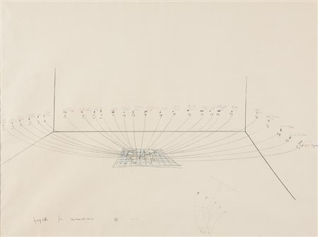CLAUDIO PARMIGGIANI, 1943, Progetto per microcosmo, 1971, Carboncino,...