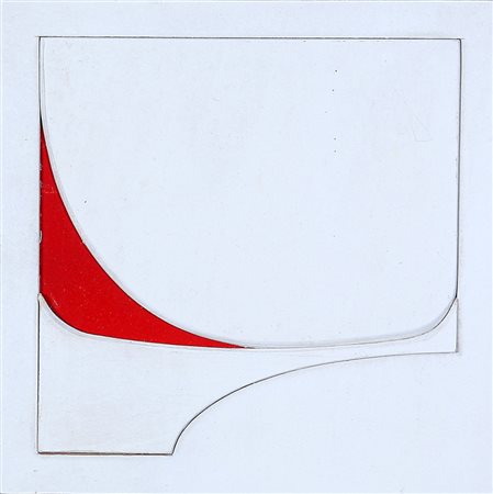 BEN ORMENESE, 1930, Composizione bianco III, 1969, Pittura e rilievo di...