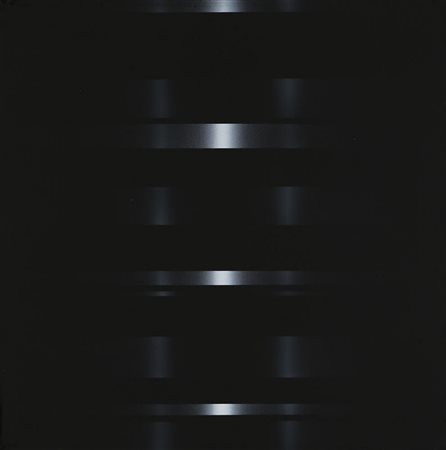 ENNIO FINZI, 1931, Vibrazione - Luce, 1976, Tempera su tela, cm. 65 x 65,...