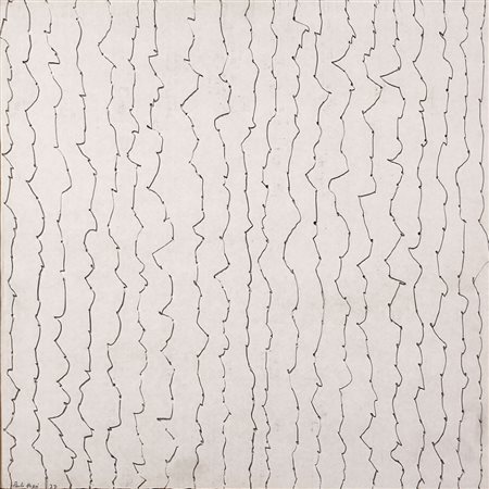 PAOLO MASI, 1933, Senza titolo, 1977, Matita e cartone forato, cm. 40 x 40,...