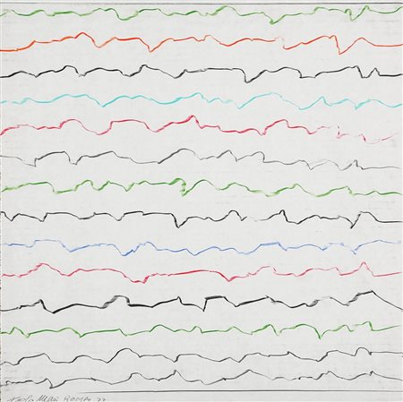 PAOLO MASI, 1933, Senza titolo, 1977, Matita e cartone forato, cm. 40 x 40,...