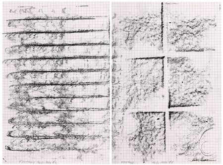 PAOLO MASI, 1933, LOTTO DI 2 OPERE, Frottage, 1968, Tecnica mista su carta,...