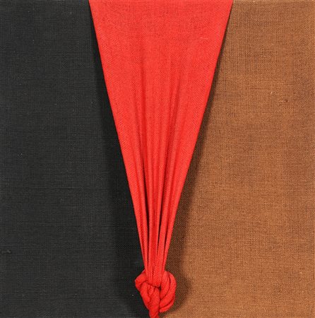 JORGE EDUARDO EIELSON, 1924 - 2006, Quipus 83K8, 1990, Acrilico e nodo su...