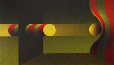 JULIO LE PARC, 1928, Modulation 818, 1986, Acrilico su tela, cm. 27 x 46,...