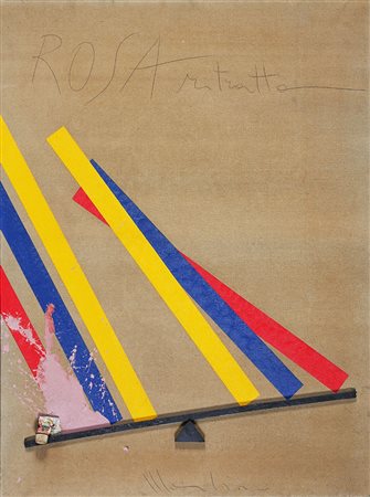 ALDO MONDINO, 1938 - 2005, Rosa ritratto, 1972, Tecnica mista, pittura,...