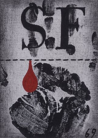 SALVATORE FERGOLA (1936-1994)Evidenza, 1969Olio su cartoncino telatoCm...