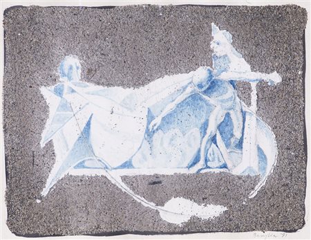 VITTORIO BASAGLIA (1936-2005)Senza Titolo, 1991Tecnica mista e sabbia su...