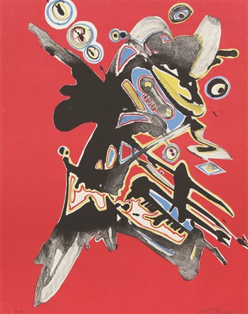 Umberto Mastroianni, Composizione Astratta, litografia su carta, cm. 62,5x48,...