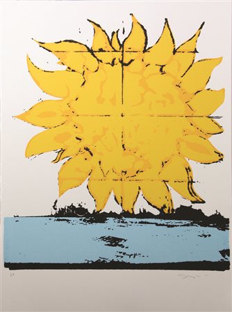 Mario Schifano, Sole mio, serigrafia su carta, cm. 100x70, es. prova...