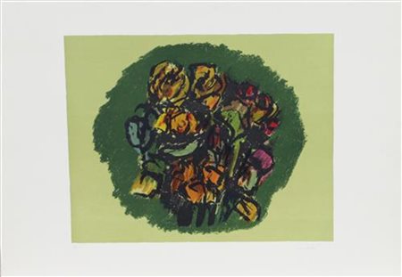 Ennio Morlotti, Senza titolo, litografia su carta, cm. 50x70, es. 28/120,...