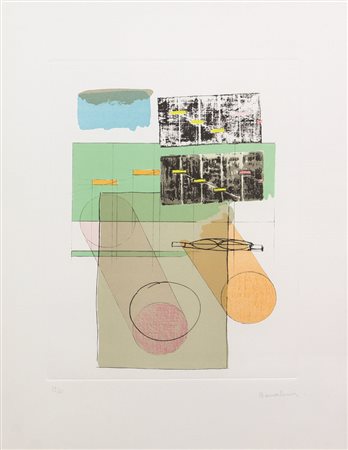 Agostino Bonalumi, La Casa del Vento, litografia a 9 colori su carta, cm....