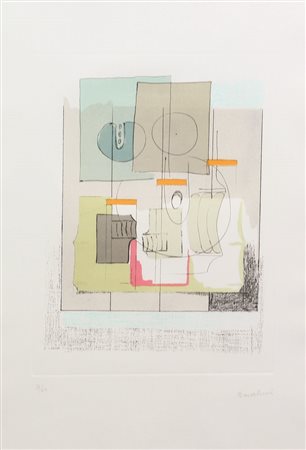 Agostino Bonalumi, La Casa del Vento, litografia a 9 colori su carta, cm....