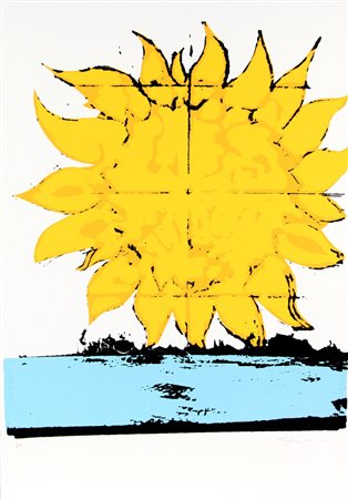 Mario Schifano, Sole mio, serigrafia su carta, cm. 100x70, es. prova...