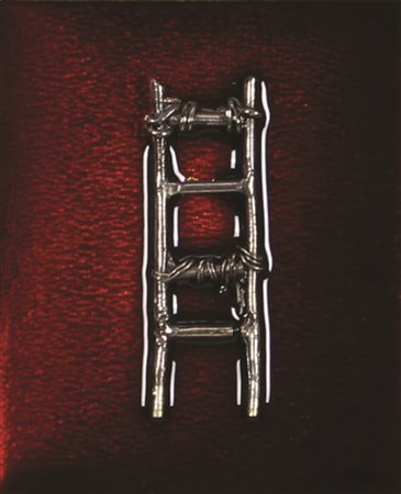 Emilio Scanavino, La Scala, fusione in metallo argentato su fondo smaltato,...