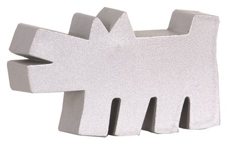 Keith Haring, Senza titolo, scutura in metallo, cm. 13x8x4, timbro inciso...