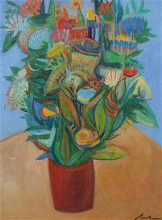 Vincenzo Balsamo, Senza titolo, 1970, olio su tela, cm. 40x30, firmato in...