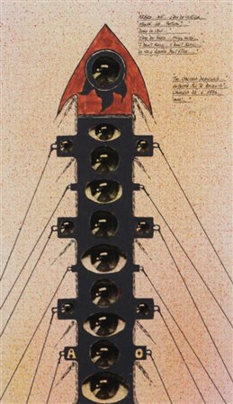 Guy Harloff, Arbre Mat Idee de Vertical..., 1974, tecnica mista e collage su...