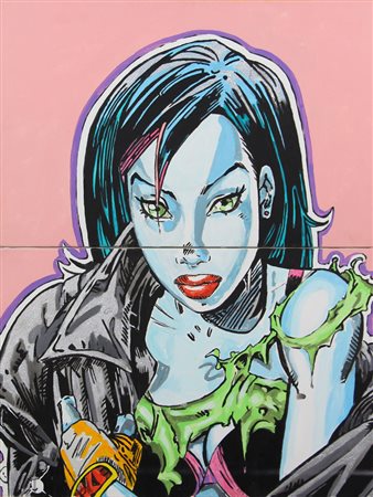 Esteban Villalta Marzi, Senza titolo, 2006, smalto su tela, cm. 80x60,...