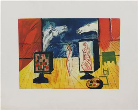 Bruno Cassinari, Senza titolo, acquaforte su carta, cm. 68,5x85 (lastra cm....