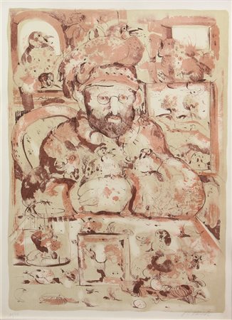 Antonio Possenti, Senza titolo, litografia su carta, cm. 70x50, es. 31/99,...