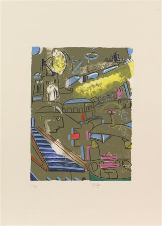 Guido Boletti, Senza titolo, 1994, litografia su carta, cm. 70x50, es. 52/99,...