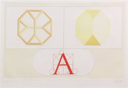 Lucio Del Pezzo, Senza titolo, incisione su cartone, cm. 52x74 (lastra cm....