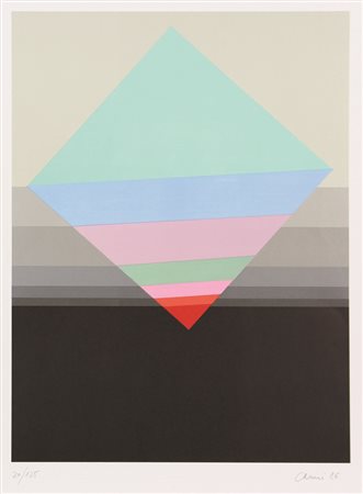 Eugenio Carmi, Senza titolo, 1986, litografia su carta, cm. 70x50, es....