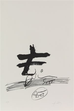 Antoni Tapies, Senza titolo, litografia su carta, cm. 88,5x60, es. 66/75,...